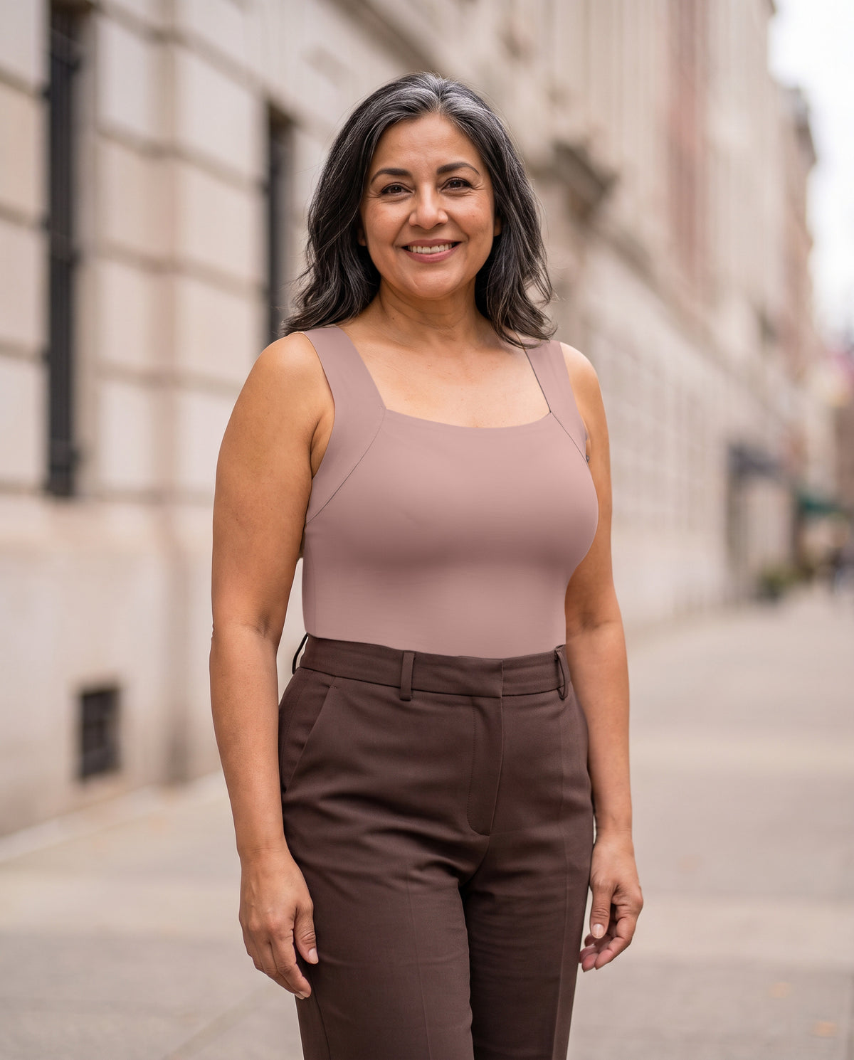 Sabelune built-in bra tank in Dusty Rose
