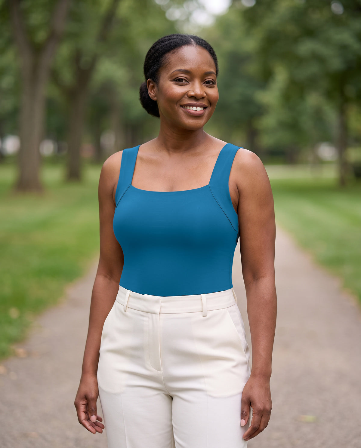 Sabelune built-in bra tank in Teal