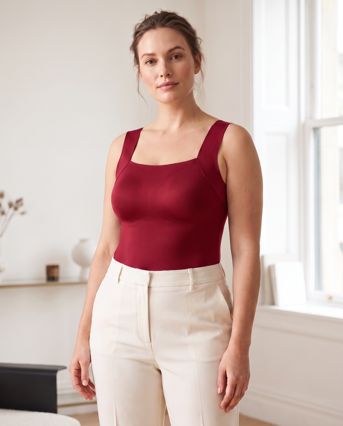 Sabelune built-in bra tank in Wine