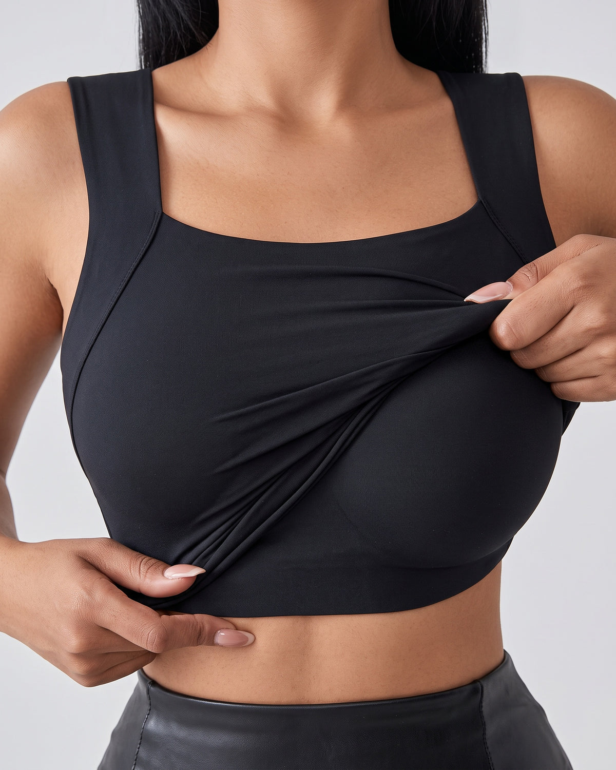 Built-in shelf bra, inside view